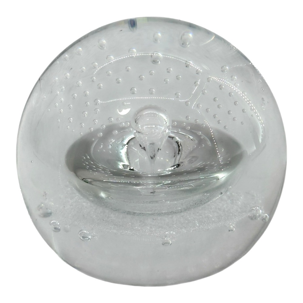 CIIG by Cathiness Art Glass Paperweight Controlled Bubble Atomic Style Vintage‎
